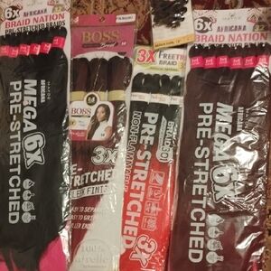 Mega 6X Pre-Stretched Braiding Hair 6 Piece Set